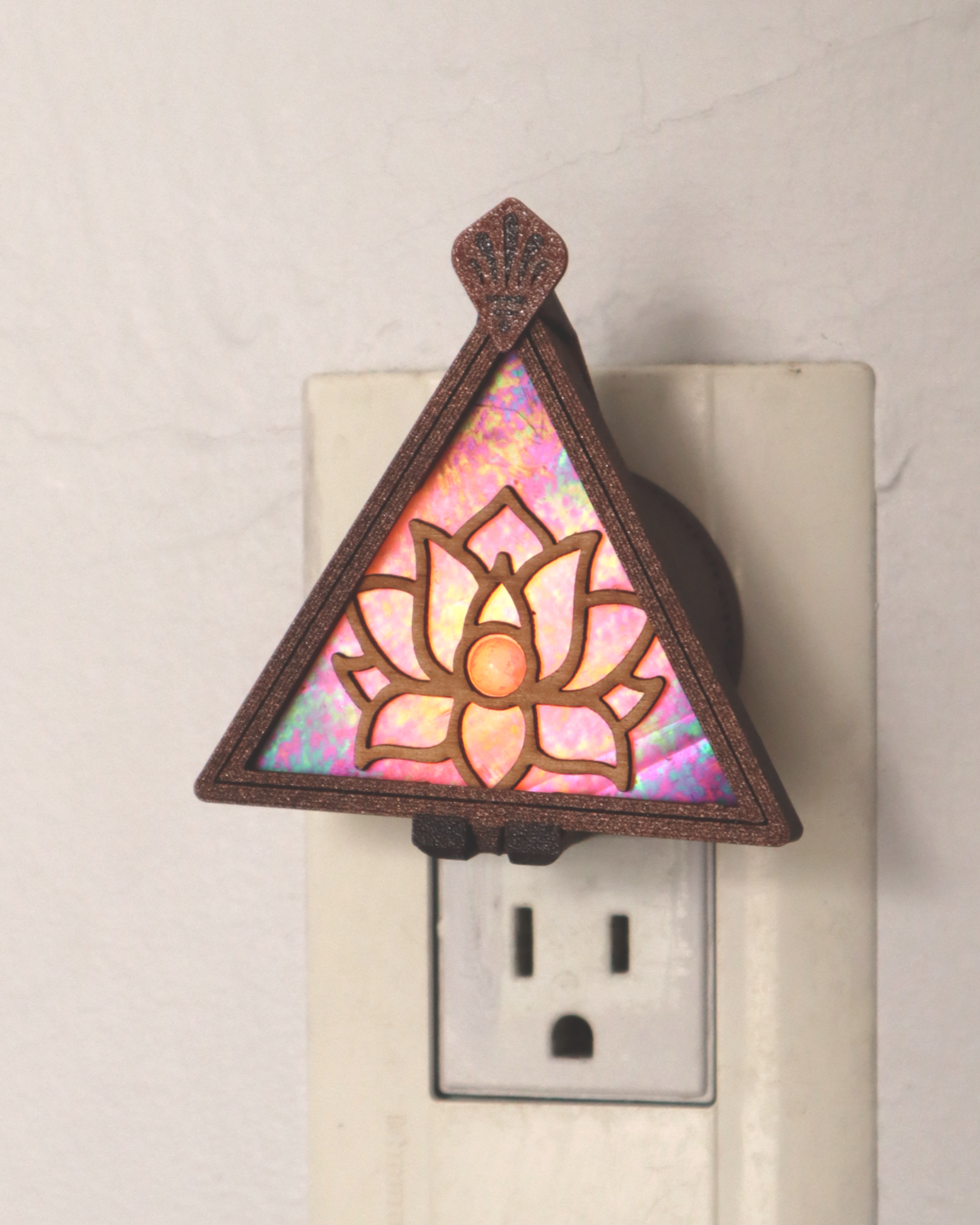 Divine Lotus Stained Glass LED Night Light