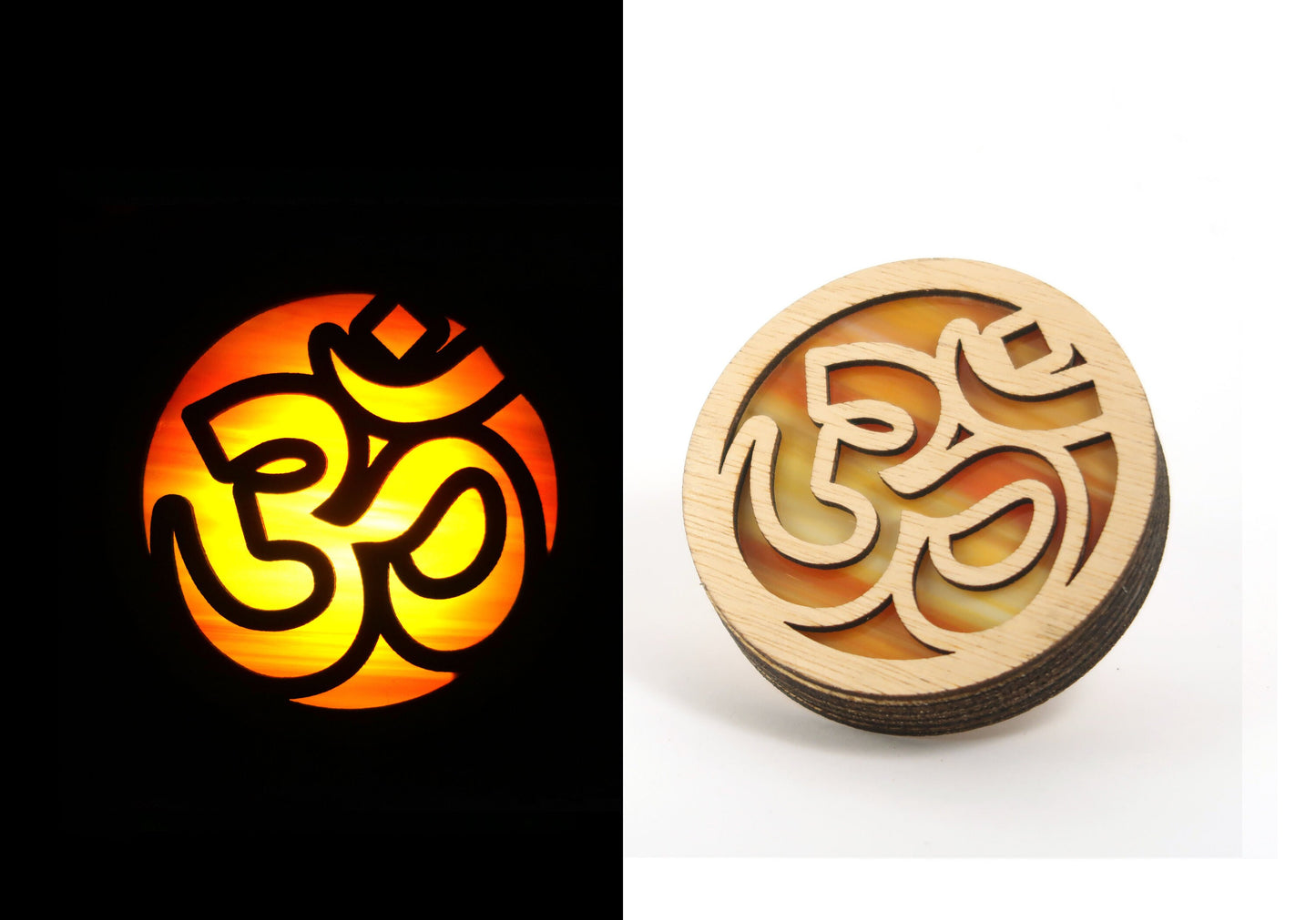 Om Stained Glass Night Light | Auto Darkness Sensing LED