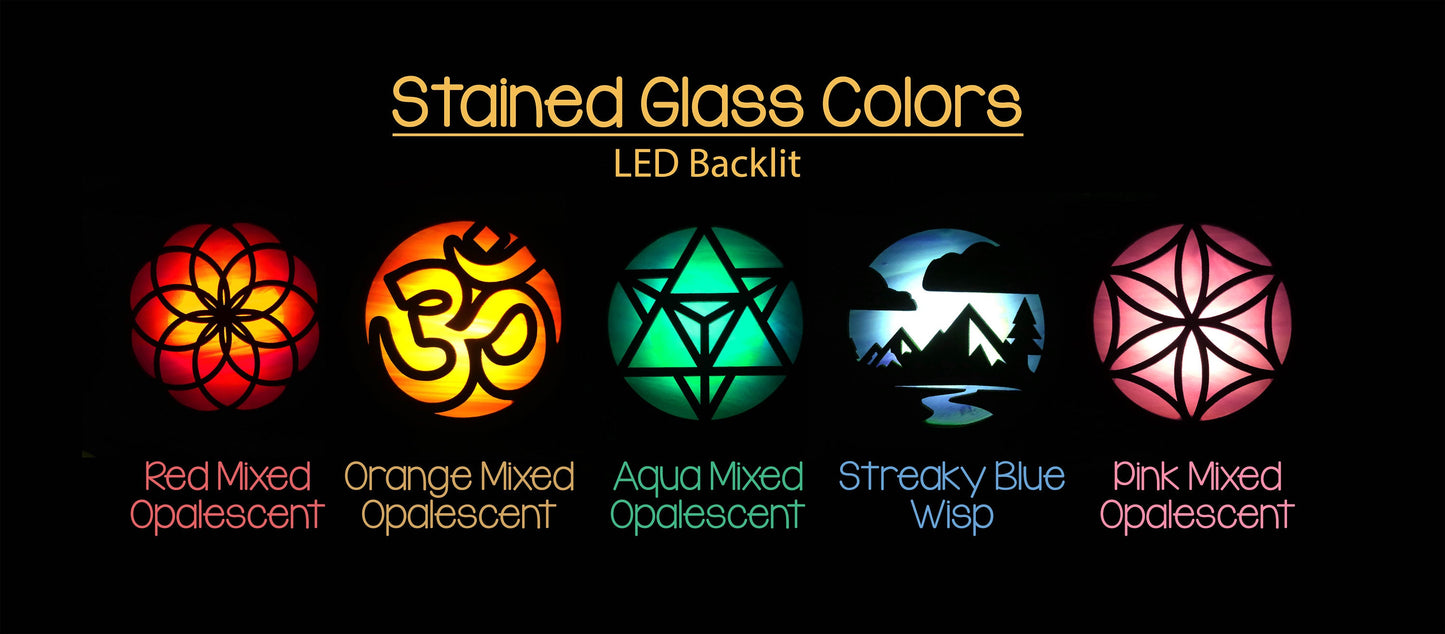 Seed Of Life Stained Glass Night Light | Auto Darkness Sensing LED