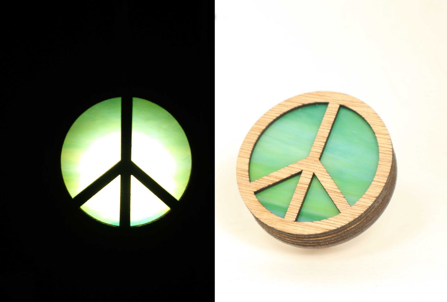 Peace Sign Stained Glass Night Light | Auto Darkness Sensing LED