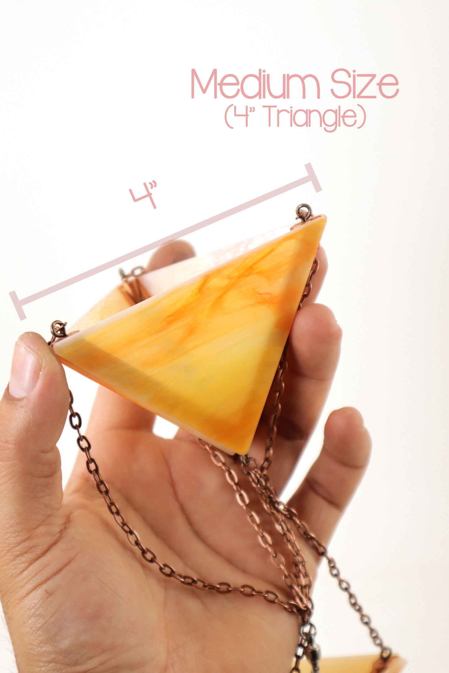 Small Stained Glass Hanging Pyramid Terrarium Suncatcher | Aqua Mixed Opalescent