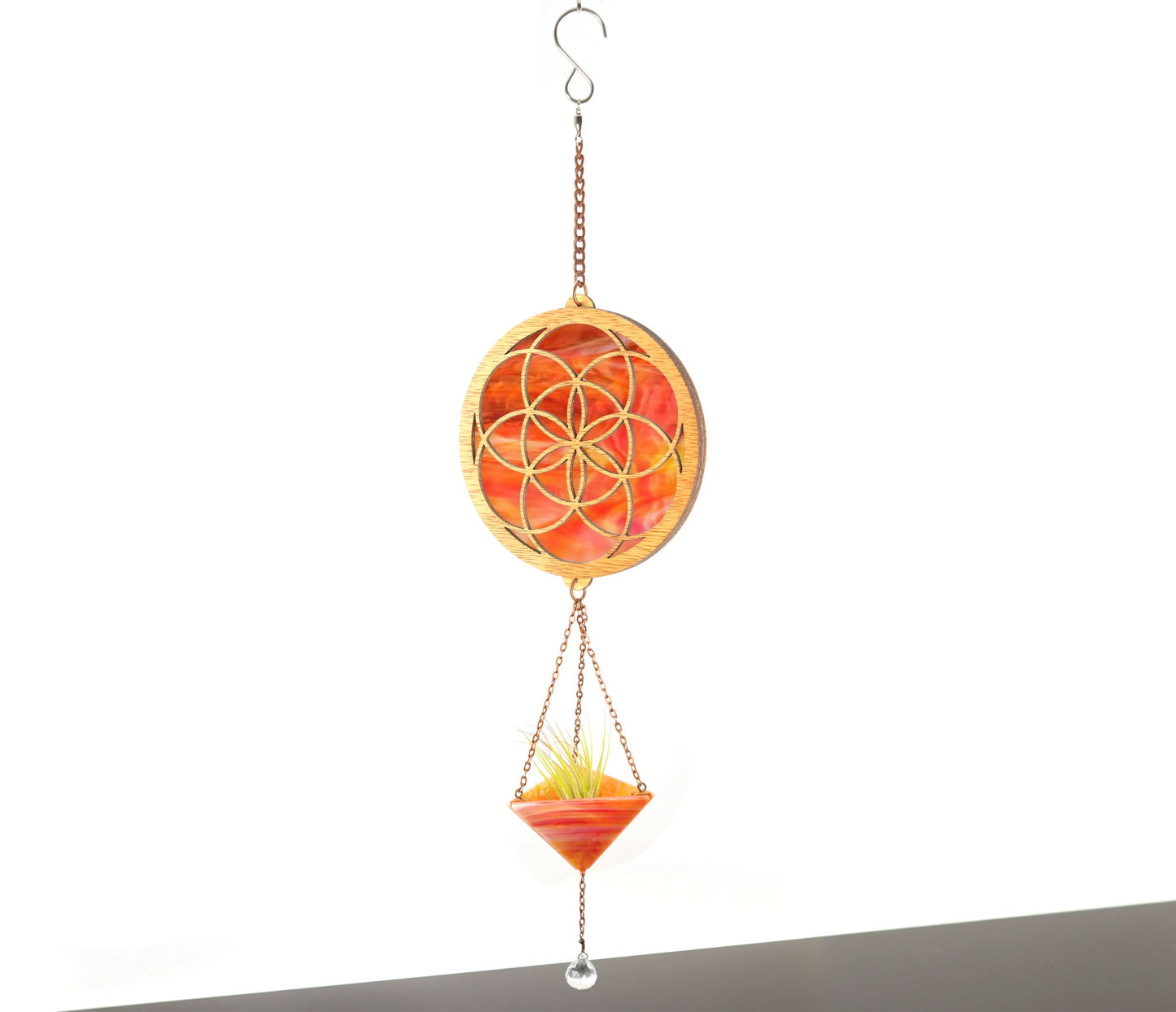 Seed of Life Stained Glass Plant Hanger