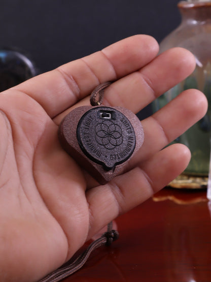 Infinity Heart Iridescent Acrylic in Dark Copper Filament | RGB Fade LED Pendant