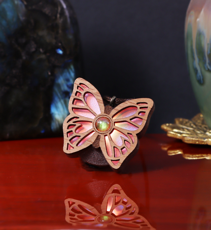 Mystic Butterfly Iridescent Acrylic in Dark Copper | LED Pendant