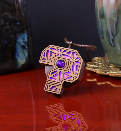 Question Mark Iridescent Acrylic in Dark Copper | RGB Fade LED Pendant