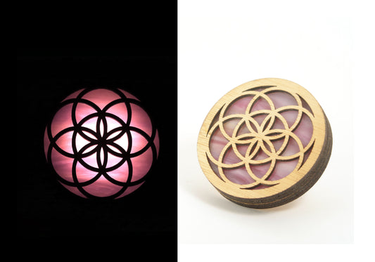 Seed Of Life Stained Glass Night Light | Auto Darkness Sensing LED