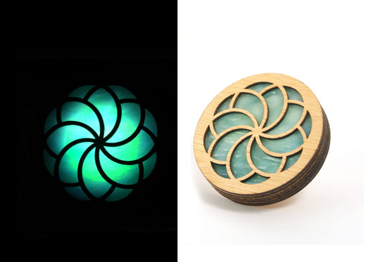 Spiraling Flower Stained Glass Night Light | Auto Darkness Sensing LED