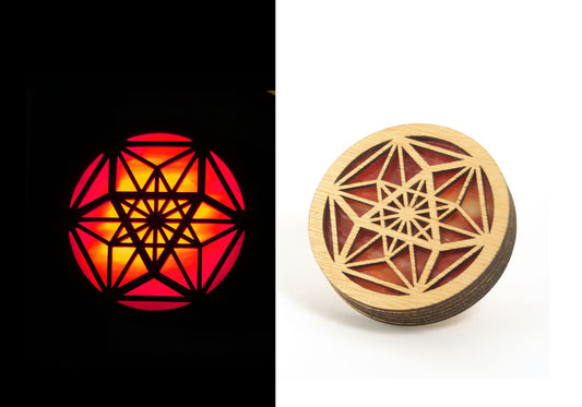 Vector Equilibrium Stained Glass Night Light | Auto Darkness Sensing LED