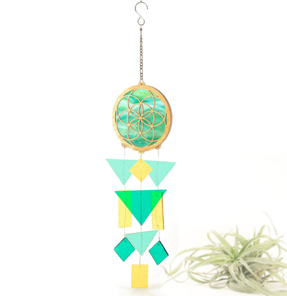 Seed Of Life Stained Glass Windchime