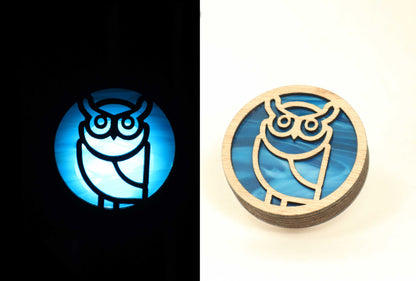 Owl Stained Glass Night Light | Auto Darkness Sensing LED