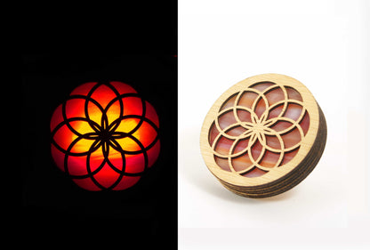 Torus Spiral Stained Glass Night Light | Auto Darkness Sensing LED