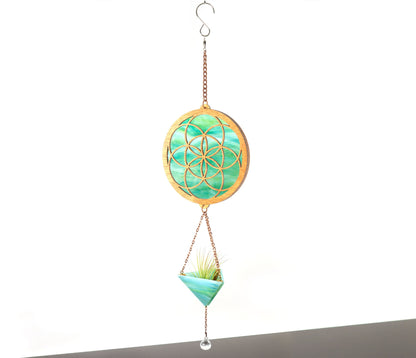Seed of Life Stained Glass Plant Hanger
