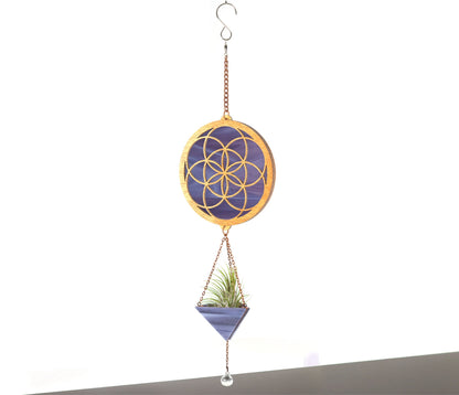 Seed of Life Stained Glass Plant Hanger