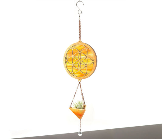 Seed of Life Stained Glass Plant Hanger