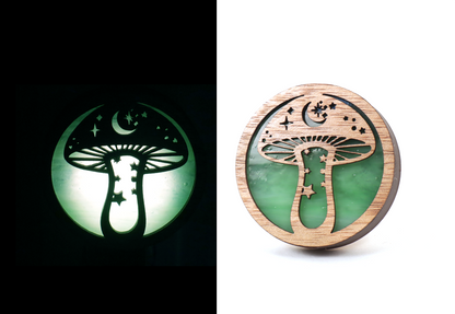 Mushroom Stained Glass Night Light | Auto Darkness Sensing LED