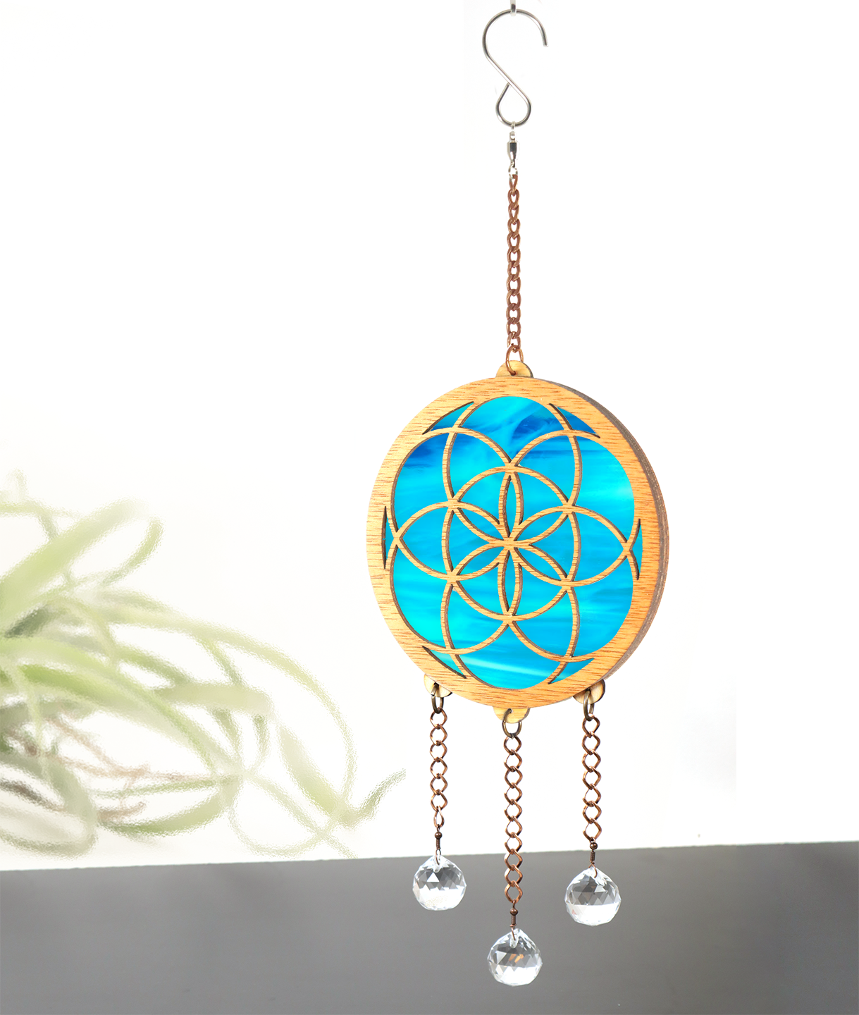 Seed of Life Stained Glass Suncatcher Crystal Hanger