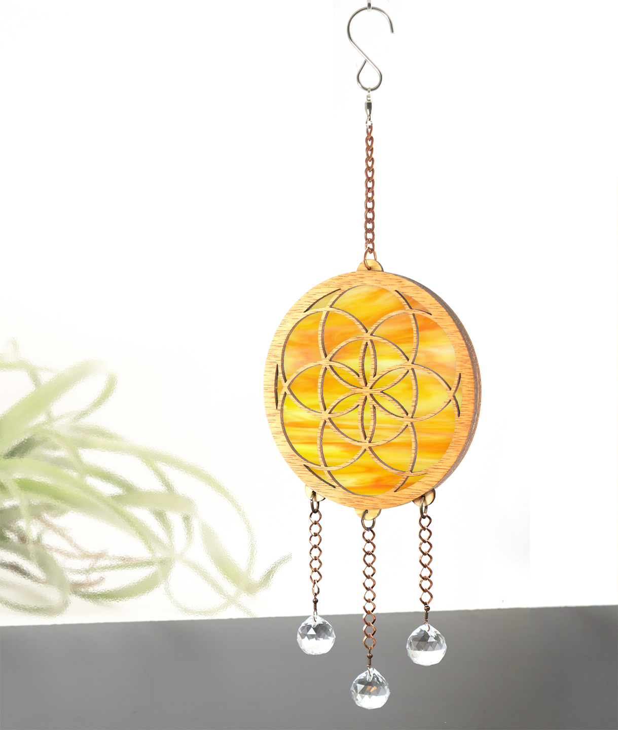 Seed of Life Stained Glass Suncatcher Crystal Hanger